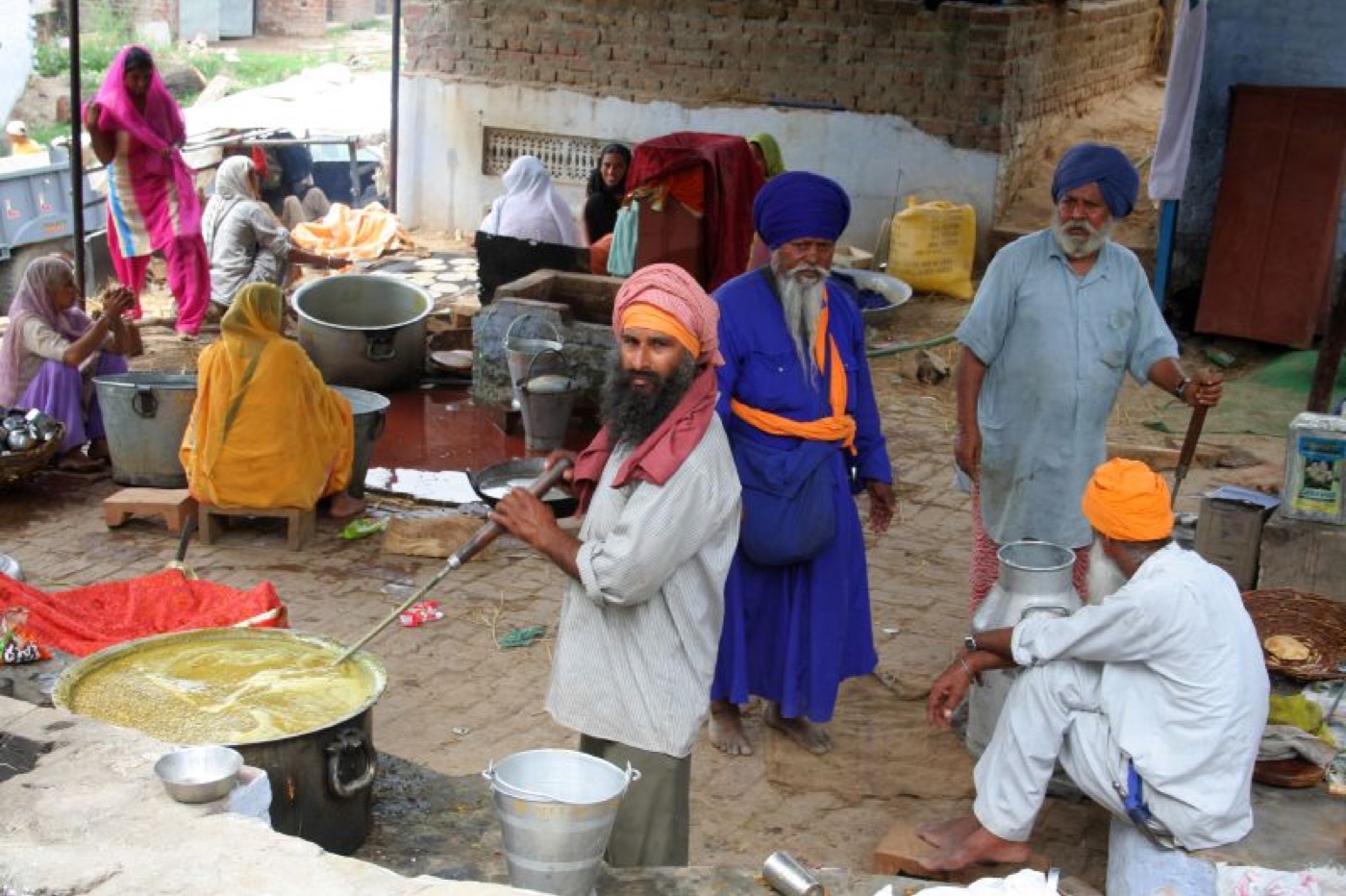 Volunteers cooking